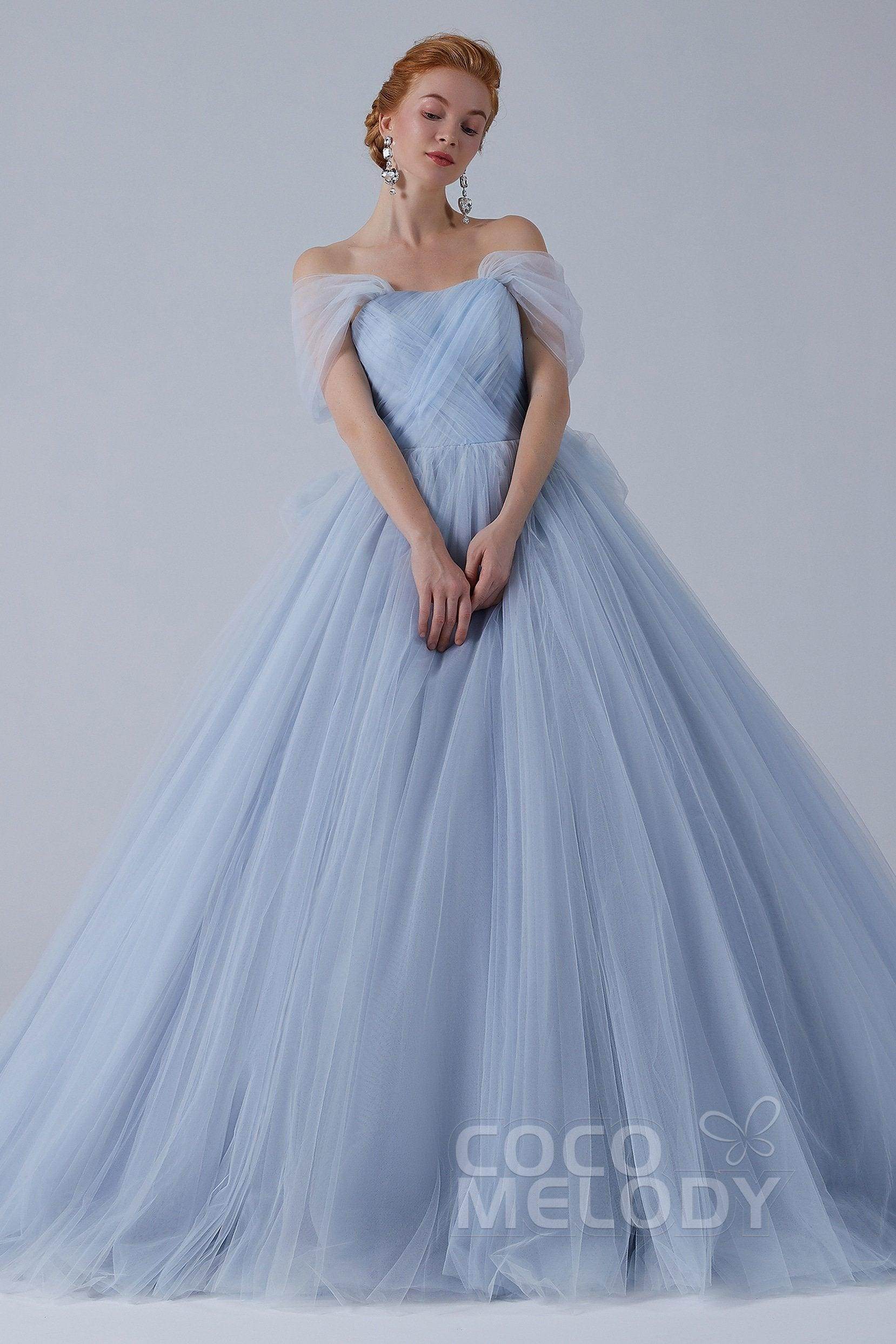 Ball Gown Court Train Tulle Wedding Dress CW2156 - COCOMELODY